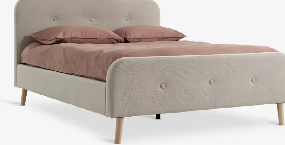 KONGSBERGCadre de lit KONGSBERG 140x190 tissu beige