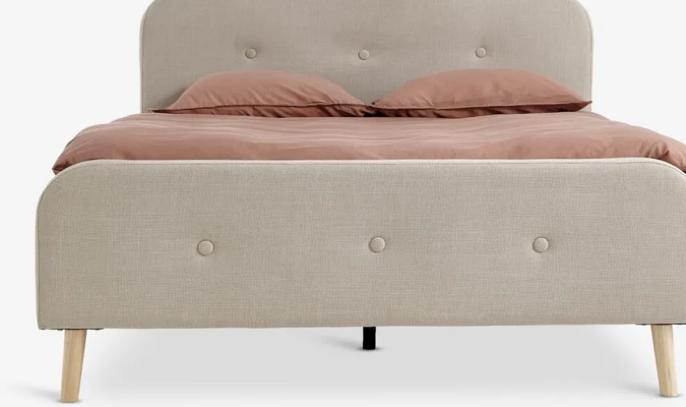 KONGSBERGCadre de lit KONGSBERG 140x190 tissu beige