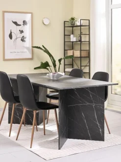 KRONDAL + JONSTRUPKRONDAL L180 table marbre + 4 JONSTRUP chaises noir