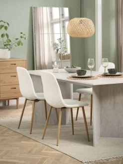 KRONDAL + JONSTRUPKRONDAL L180 table colo travertin + 4 JONSTRUP chaises blanc