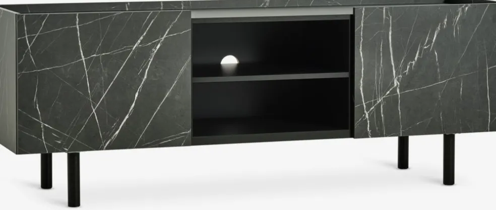 KRONDALMeuble TV KRONDAL 2 portes coloris marbre/noir