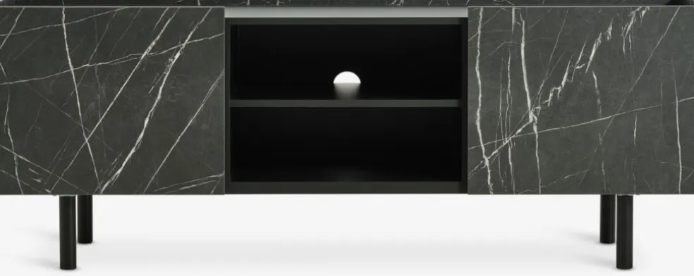 KRONDALMeuble TV KRONDAL 2 portes coloris marbre/noir