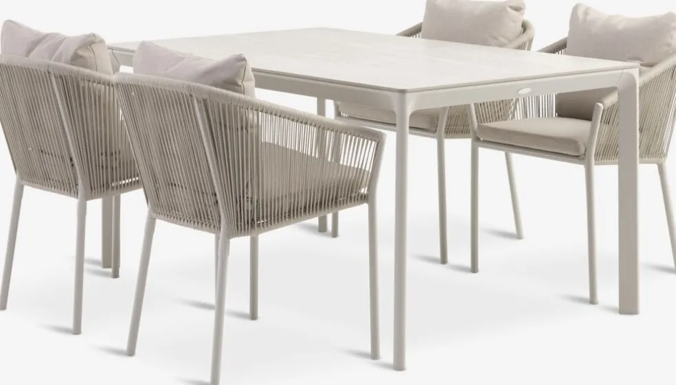 KUMLA + GILJAKUMLA L150 table + 4 GILJA chaises beige