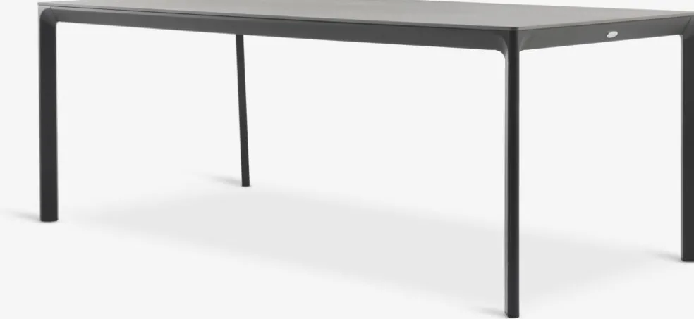 KUMLA + GLOMFJORDKUMLA L200 table gris + 4 GLOMFJORD chaises noir