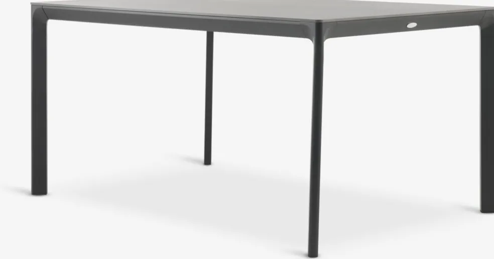 KUMLA + GLOMFJORDKUMLA L150 table gris + 4 GLOMFJORD chaises noir