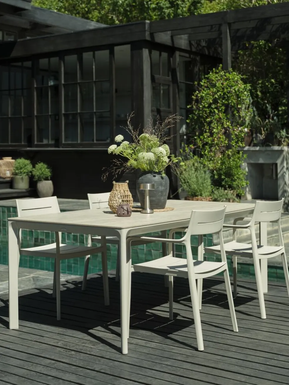 KUMLA + INGSTRUPKUMLA L200 table + 4 INGSTRUP chaises beige
