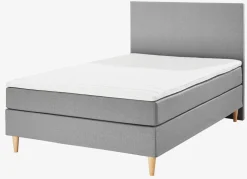 LEIRKUPBasicLit sommier tapissier 140x200cm LEIRKUP Gris-23 Mou