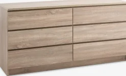 LIMFJORDENCommode 3+3 tiroirs LIMFJORDEN coloris chêne clair