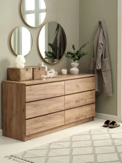 LIMFJORDENCommode 3+3 tiroirs LIMFJORDEN coloris chêne naturel