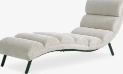 LINDELSEChaise longue d'intérieur LINDELSE tissu teddy beige/noir
