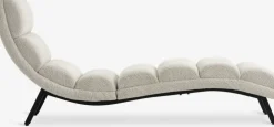 LINDELSEChaise longue d'intérieur LINDELSE tissu teddy beige/noir