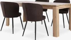 LINTRUP + RISSKOVLINTRUP L190/280 table colo. chêne + 4 RISSKOV chaises brun