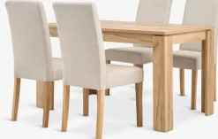 LINTRUP + TUREBYLINTRUP L140 table coloris chêne + 4 TUREBY chaises beige