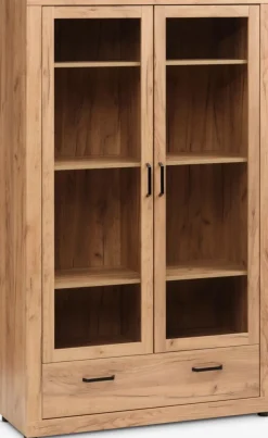 LINTRUPVitrine LINTRUP 2 portes coloris chêne naturel