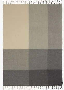 LUNDKARSEPlaid en laine LUNDKARSE 130x170 gris/beige