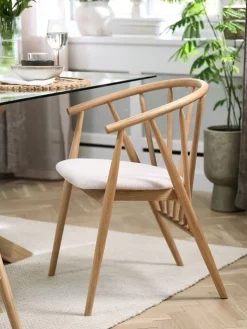 LYKSBORGChaise LYKSBORG chêne naturel/tissu blanc cassé