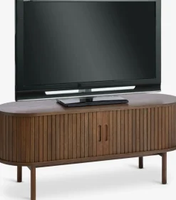 LYNGVIGMeuble TV LYNGVIG 120cm 2 portes tambours chêne foncé
