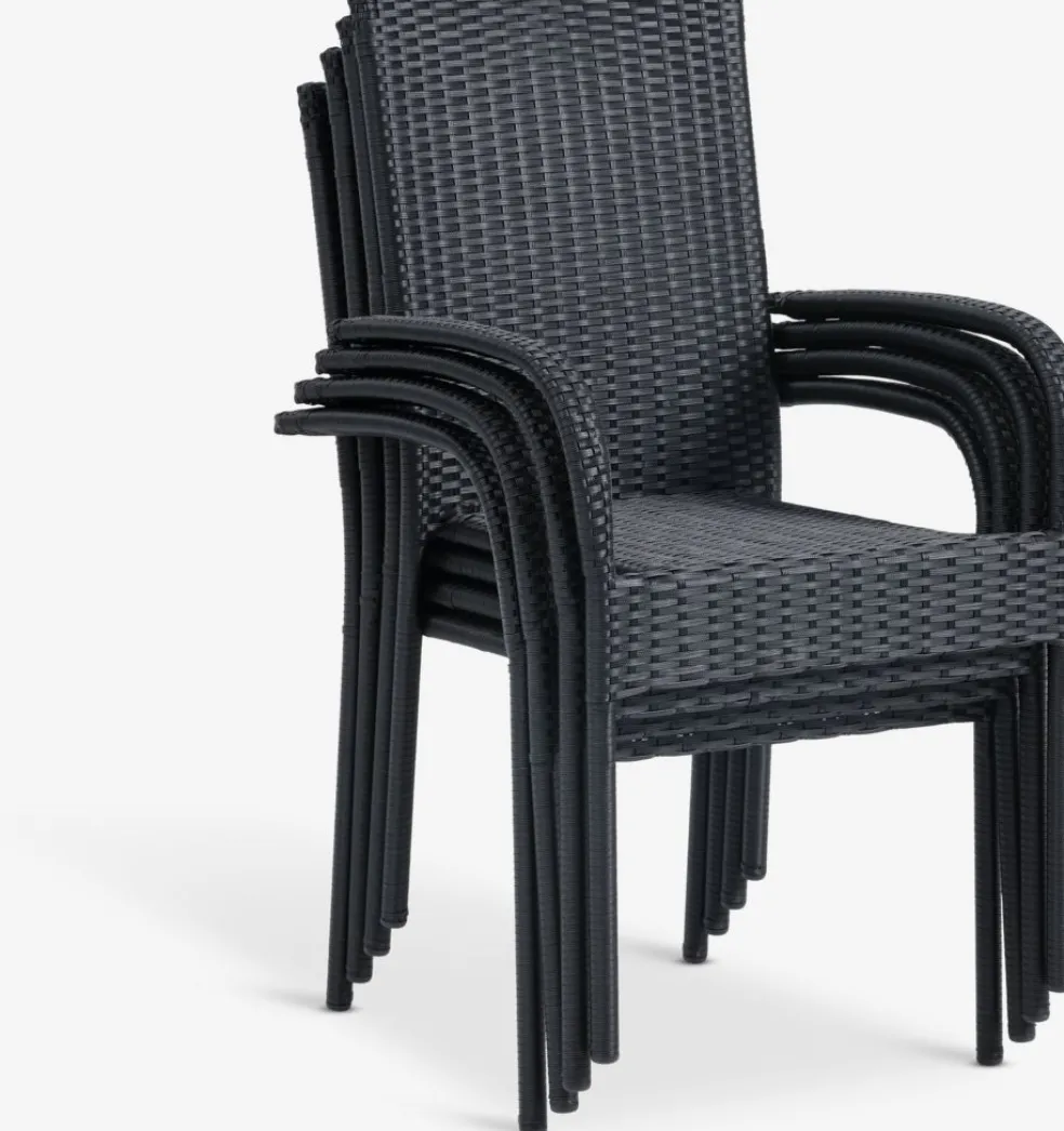MADERUP + GUDHJEMMADERUP L90 table + 4 GUDHJEM chaises noir