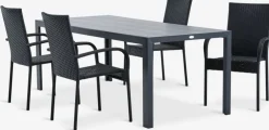 MADERUP + GUDHJEMMADERUP L205 table + 4 GUDHJEM chaises noir