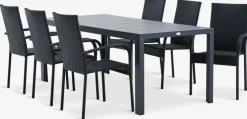 MADERUP + GUDHJEMMADERUP L205 table + 4 GUDHJEM chaises noir