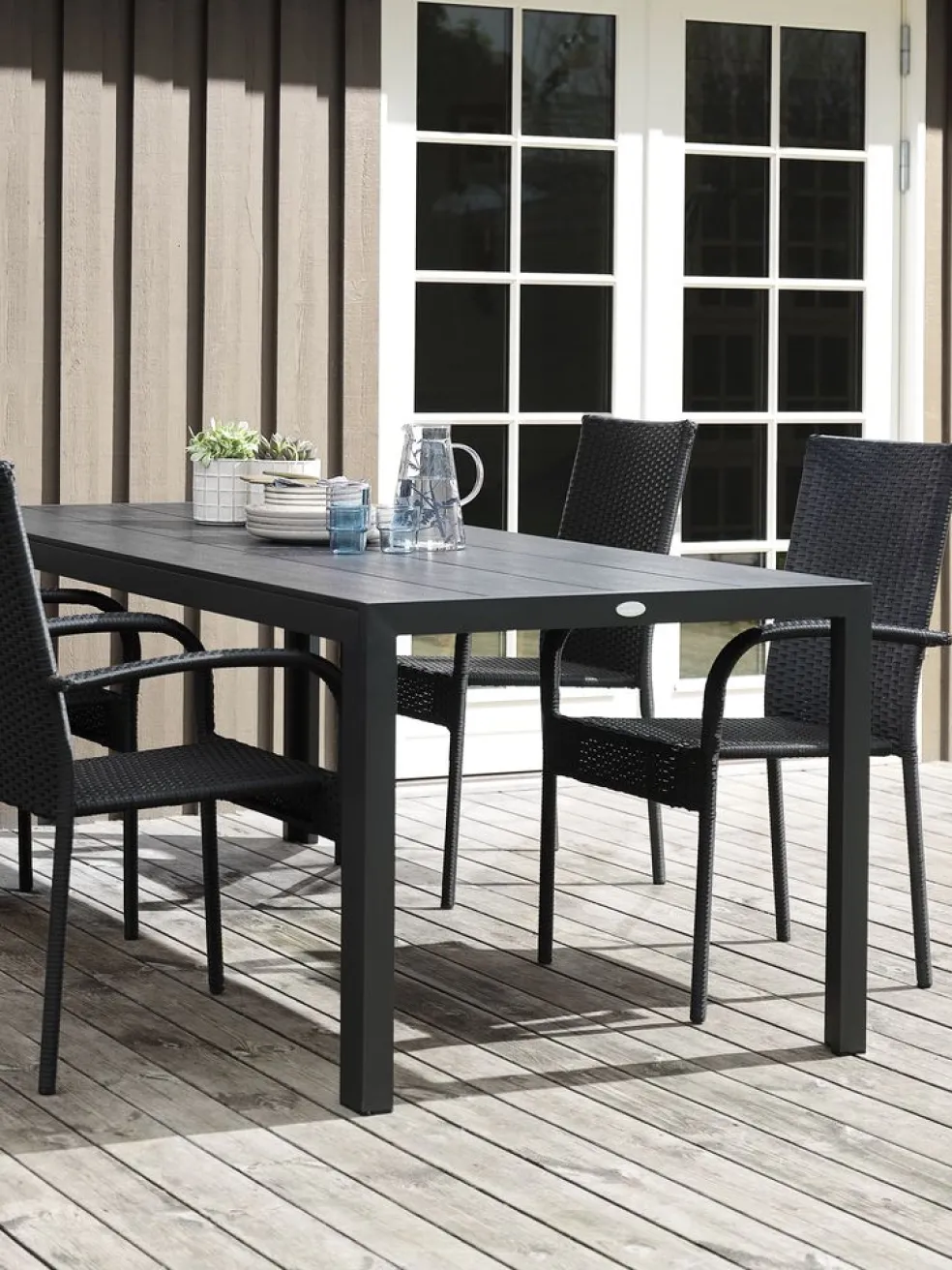 MADERUP + GUDHJEMMADERUP L205 table + 4 GUDHJEM chaises noir