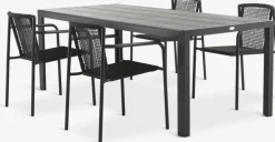 MADERUP + KRISTIANSTADMADERUP L205 table noir + 4 KRISTIANSTAD chaises vert