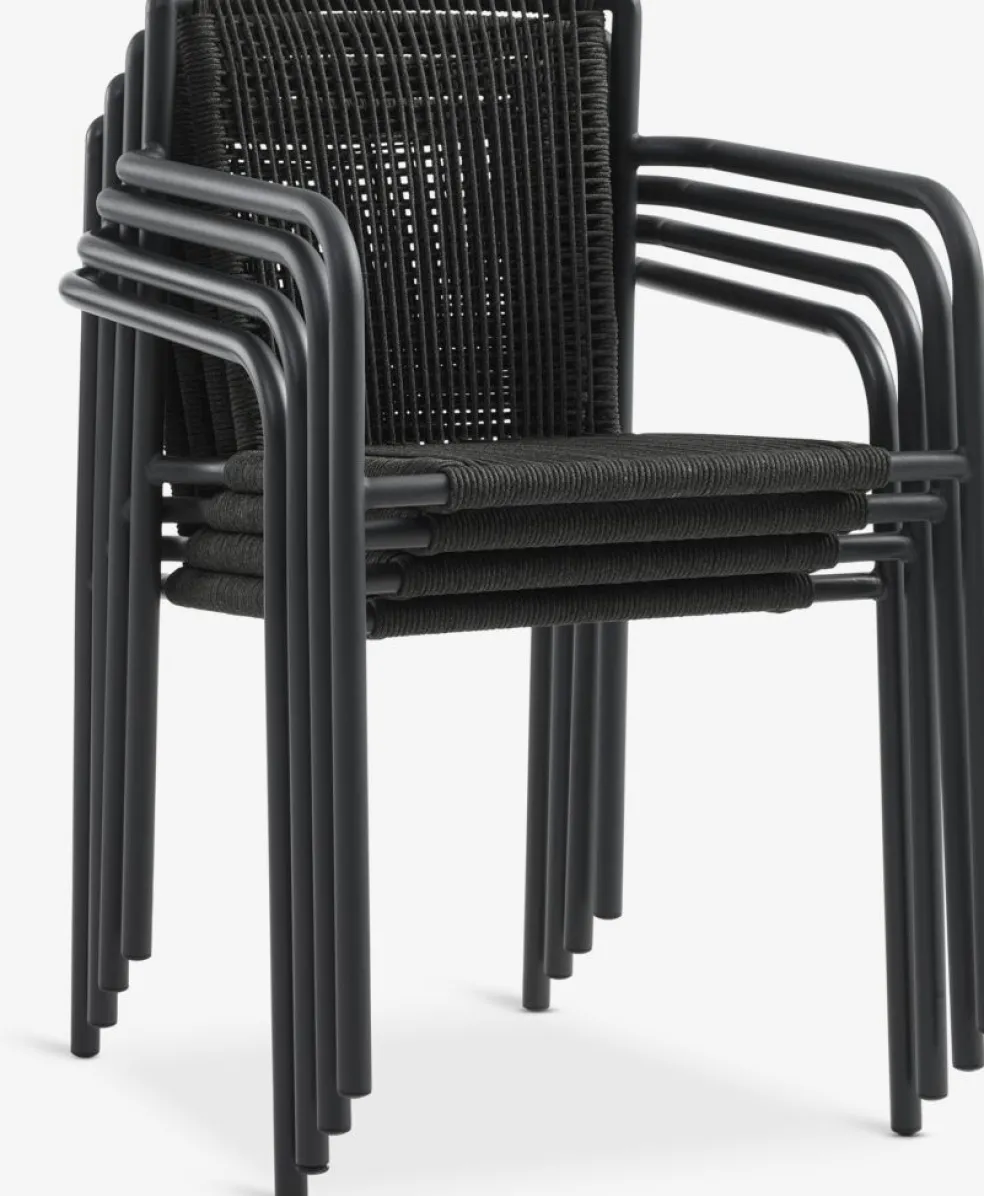 MADERUP + KRISTIANSTADMADERUP L90 table noir + 4 KRISTIANSTAD chaises vert