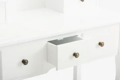 MALLINGCoiffeuse + tabouret MALLING a/miroir blanc/beige