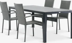 MARIELYST + GUDHJEMMARIELYST L205 table + 4 GUDHJEM chaises gris