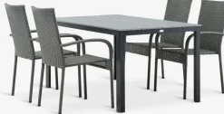 MARIELYST + GUDHJEMMARIELYST L150 table + 4 GUDHJEM chaises gris