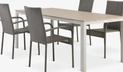 MARIELYST + GUDHJEMMARIELYST L205 table beige + 4 GUDHJEM chaises naturel