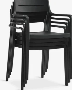 MARIELYST + INGSTRUPMARIELYST L205 table gris + 4 INGSTRUP chaises noir