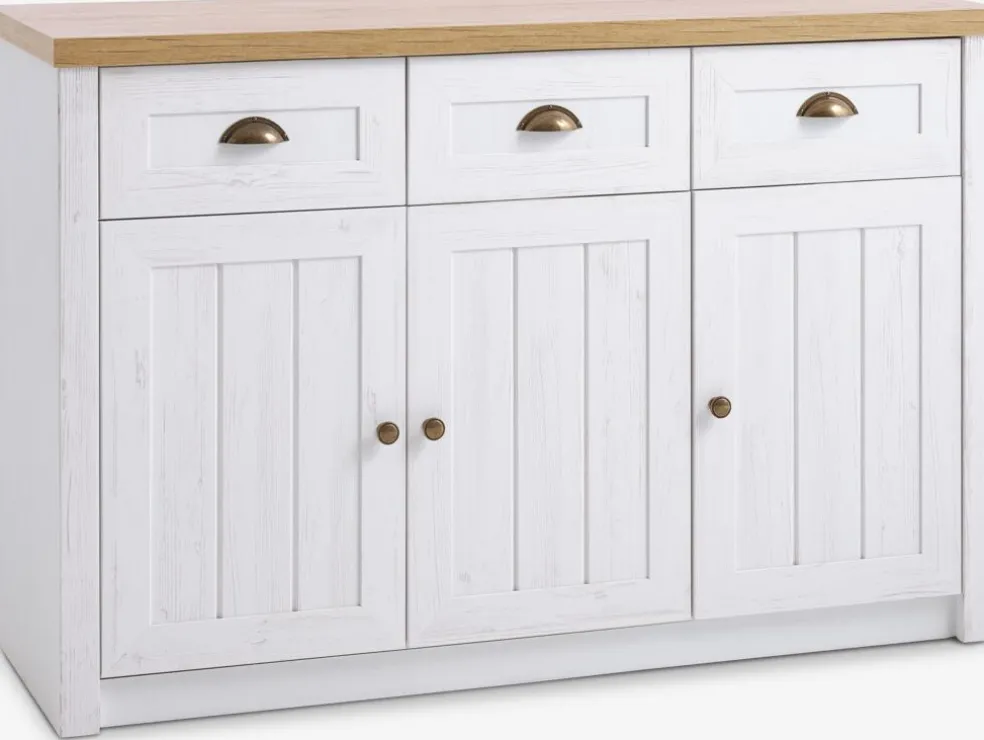 MARKSKELBuffet MARKSKEL 3 portes blanc/coloris chêne naturel