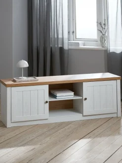 MARKSKELMeuble TV MARKSKEL 2 portes coloris blanc/chêne naturel