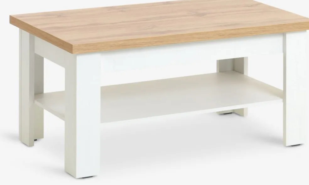 MARKSKELTable basse MARKSKEL 60x110 blanc/coloris chêne naturel