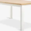 MARKSKELTable MARKSKEL 90x150/193 blanc/coloris chêne naturel