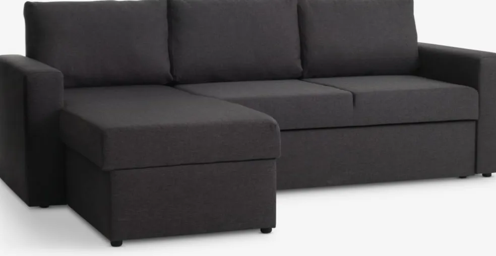 MARSLEVCanapé convertible avec méridienne MARSLEV tissu gris foncé