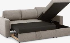 MARSLEVCanapé convertible avec méridienne MARSLEV tissu gris clair