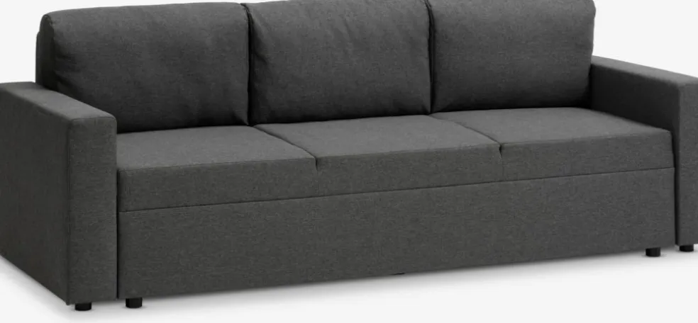 MARSLEVCanapé convertible MARSLEV 3 places tissu gris foncé