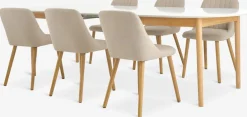 MARSTRAND + ADSLEVMARSTRAND L200/280 table blanc + 4 ADSLEV chaises ss accou.