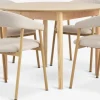 MARSTRAND + EJSINGMARSTRAND Ø110 table coloris chêne + 4 EJSING chaises beige