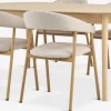MARSTRAND + EJSINGMARSTRAND L200/280 table col. chêne + 4 EJSING chaises beige