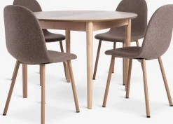 MARSTRAND + EJSTRUPMARSTRAND Ø110 table coloris chêne + 4 EJSTRUP chaises sable