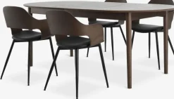MARSTRAND + HVIDOVREMARSTRAND L200/280 table chêne f. + 4 HVIDOVRE chaises ch. f