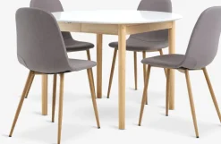 MARSTRAND + JONSTRUPMARSTRAND Ø110 table blanc + JONSTRUP chaises gris