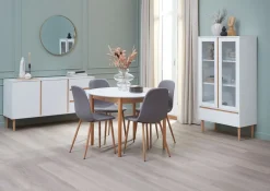 MARSTRAND + JONSTRUPMARSTRAND Ø110 table blanc + JONSTRUP chaises gris