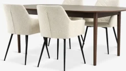 MARSTRAND + PURHUSMARSTRAND L200/280 table ch. f. + 4 PURHUS blanc cassé
