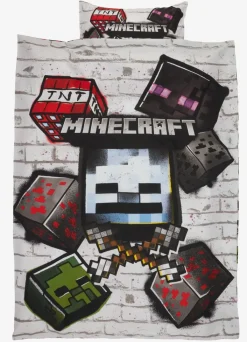 MINECRAFTParure de lit MINECRAFT 140x200 gris