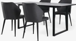 MOSELUND + LUNDERSKOVMOSELUND L180 table céramique + 4 LUNDERSKOV chaises noir