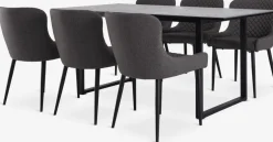 MOSELUND + PEBRINGEMOSELUND L180 table céramique + 4 PEBRINGE chaises gris/noir